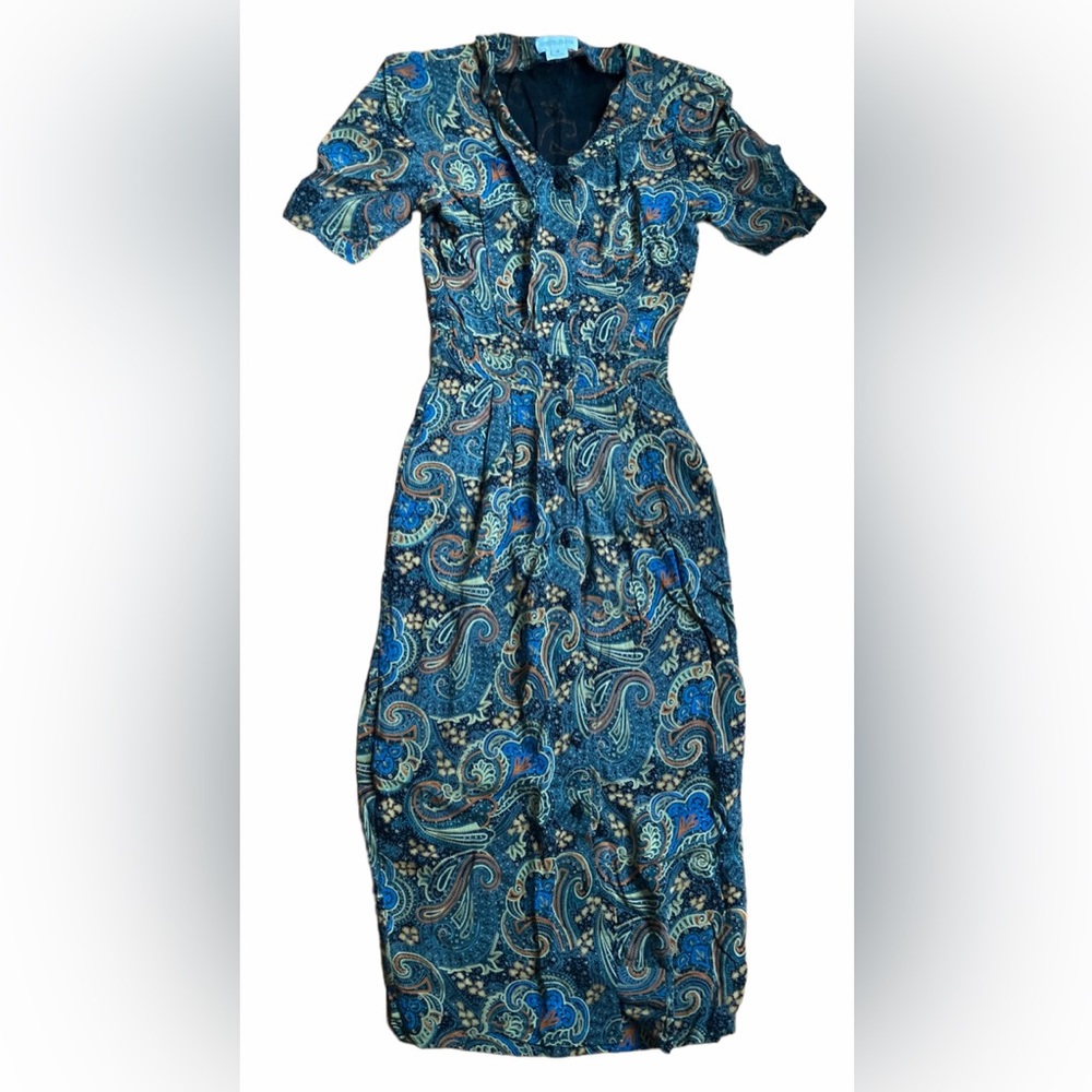 Dark Paisley Vintage Dress